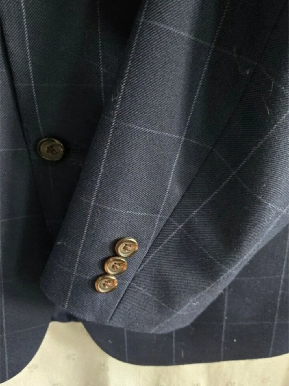Lauren Ralph Lauren Men's Dark Navy Windowpane Sport Coat
